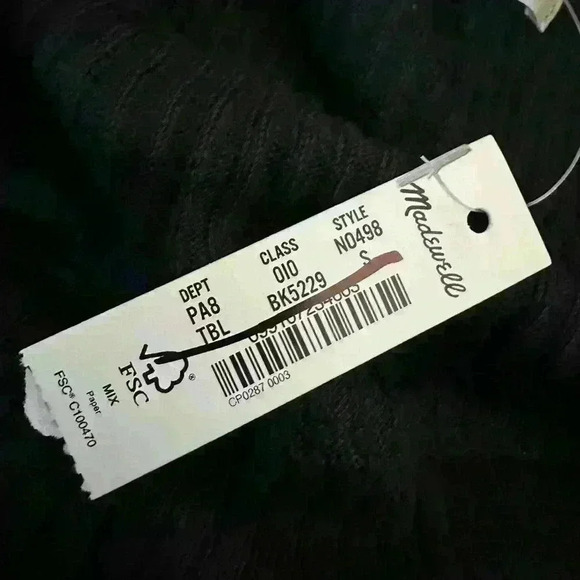 Madewell Off-Shoulder Long-Sleeve Top True Black Size Small - Picture 6 of 7